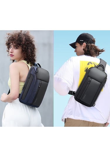 Bange Bg-7566 Suya Dayanıklı Tek Askılı Göğüs Omuz Sırt Çantası Lacivert