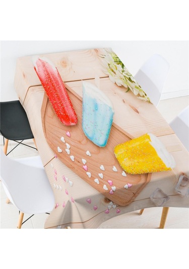 Suntek Dikdörtgen Dijital Baskılı Dekor Masa Örtüsü Tatlı