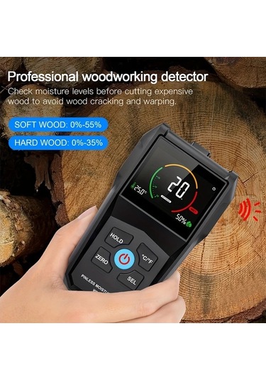 Honeybeeshop Wm700a Lcd Ekranlı Temassız Ahşap Nem Ölçer Indüktif Sıcaklık Nem Algılama Darbeye Dayanıklı Kaymaz Pille Çalışır