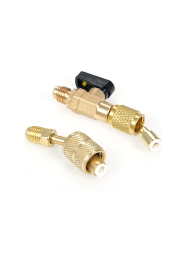 Aubyhe R410a/r22 Klima Soğutucu İçin Bakır Devir Valfi Ve Adaptör Seti - 800 Psi Çalışma Basıncı - Gold