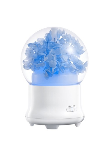 Ml-824 100ml Gypsophila Çiçekler Aromaterapi Difüzör Hava Nemlendirici Ofis / Ev İçin Renkli Led Işıklı Mavi