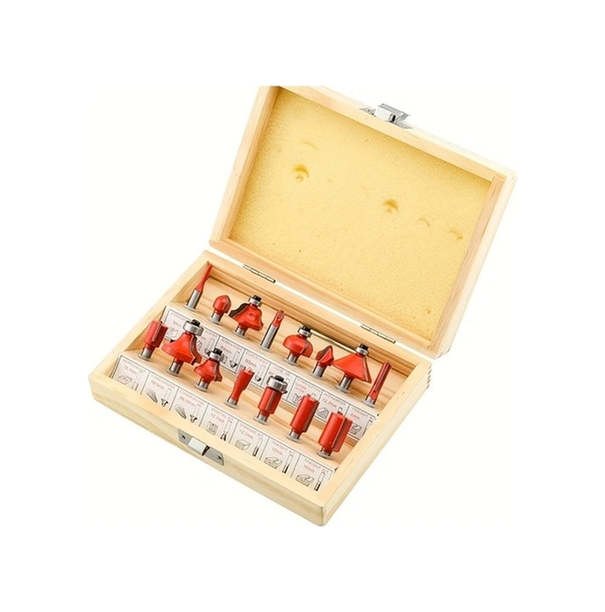 Trendooze Parlak Yönlendirici Seti 15 Adet 14 İnç Şank Tungsten Çelik Yiv Yuvarlak Ve Düz Kenar