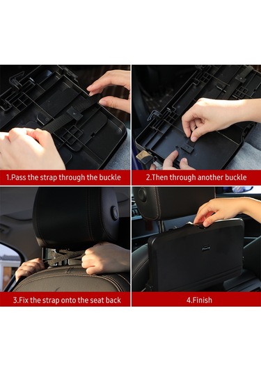 Singree Araç İçin Katlanabilir Büyük Boy Sırt Dayama Bardaklık - Siyah Plastik