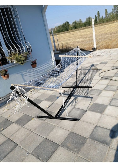 Abronyahediye Metal Hamak Ayağı Metal Hamak Demiri Siyah Renk Abronya Siyah