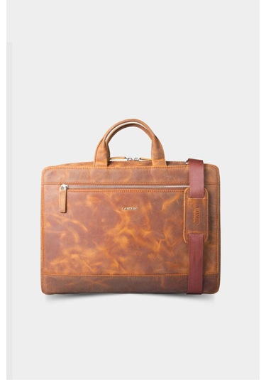 Crazy Taba Deri Özel Üretim Laptop Ve Evrak Çantası-130056 Siyah