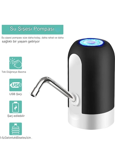Usb Şarj Edilebilir Otomatik Su Sebili Pompası Dokunmatik Pompa