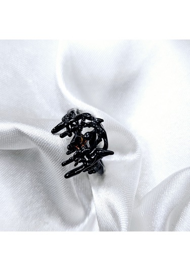 Dükkan Design Y2k Brutal Gotik Yüzük Siyah