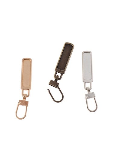 Bakır 3 Adet Fermuar Kaydırıcı Çektirme Yedek Çıkarılabilir Fermuar Kafa Bagaj Okul Çantası Ceket Elbise Ayakkabı Botları Metal Fermuar Kolye Çekin