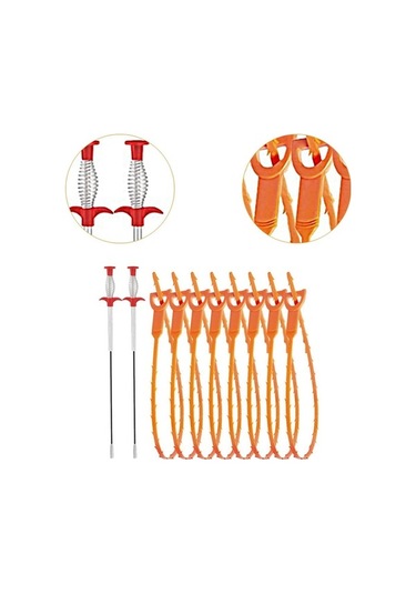 Bosphorusboutique02 Suntuk Drenaj Tıkanıklık Sökücü 10x Esnek Çok Yönlü Turuncu Ev Tipi Turuncu