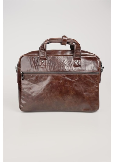 Ççs 71470 Hakiki Deri Evrak Çantası Kahve