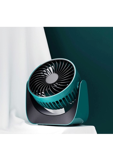 Hangfox Masaüstü Usb Şarjlı Fan, Dörtlük Ofis Kullanıma Uygun, Sessiz Ve Güçlü Rüzgar, Mavi + 1.5m Kablolu, Batarya Yok
