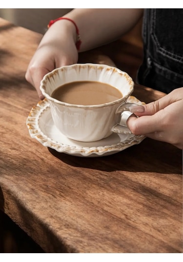 Aberu Shop Çay/kahve Takımı Fincan Ve Tabak Seti 250 Ml. 446807213 Beyaz