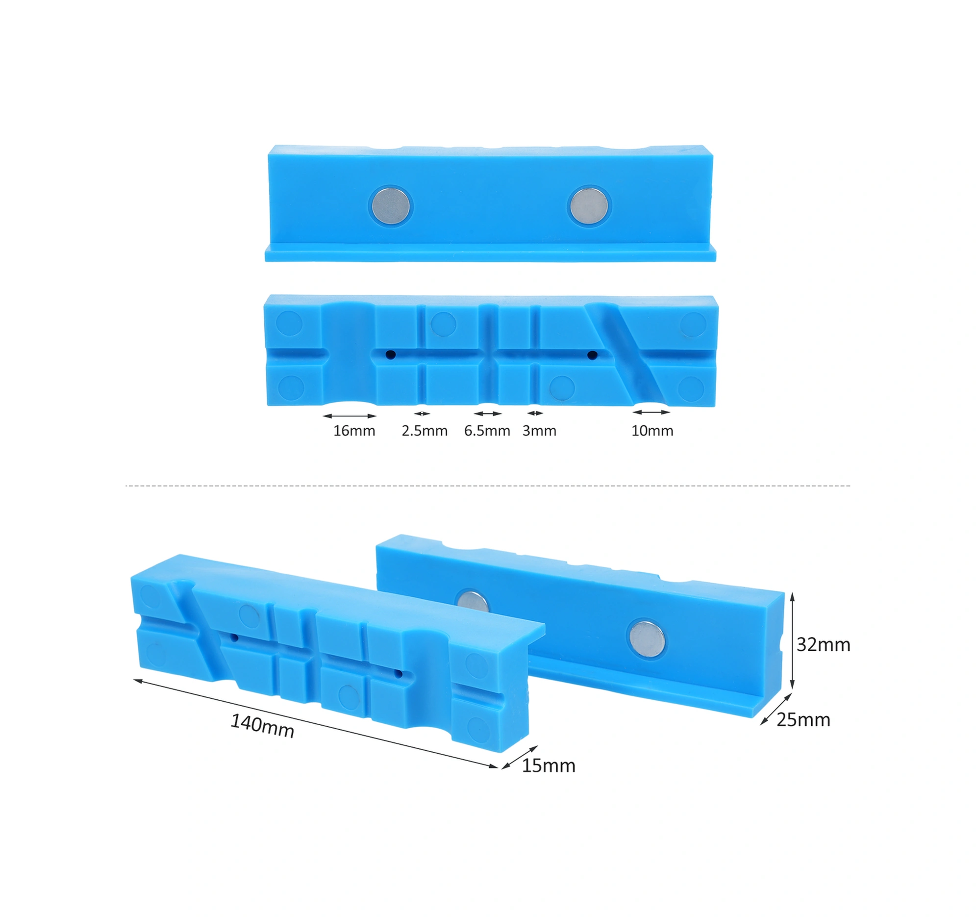 Skycity Magneetik Muayene Aleti Tırnaklı Tırnak Koruması, Kayma Önleyici Pu Paspası, Mavi, 2 Adet