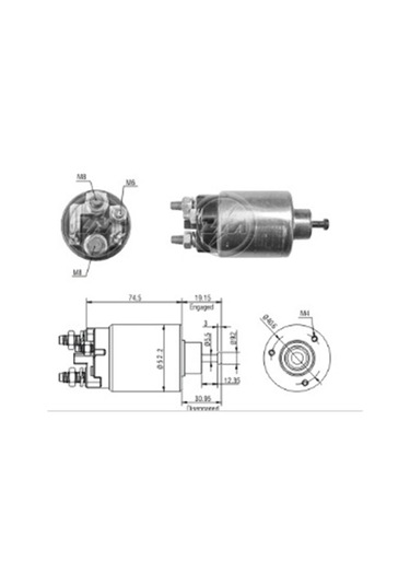 12V MARŞ OTOMATİĞİ (GÖVDE 52 MM) DELCO TİP (3 DELİK) SAĞ M5 OPEL