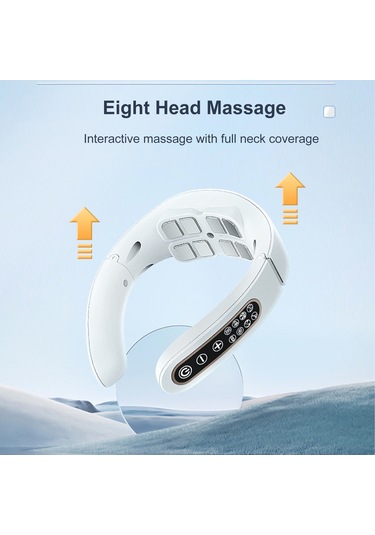 Mufunye Beyaz Boyun Masaj Cihazı, 6 Modlu 15 Seviye İntensite, 38-42 C Isıtma, Usb Şarjlı Akıllı Tıbbi Masaj Aleti Çok Renkli