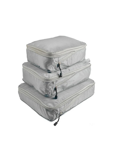 Hfambition Gri Seyahat Daraltma Kutuları Seti 3 Adet - 50% Yer Tasarrufu, Dayanıklı Nilon, Çok Amaçlı Sıralama Ve Su Geçirmez Diğer