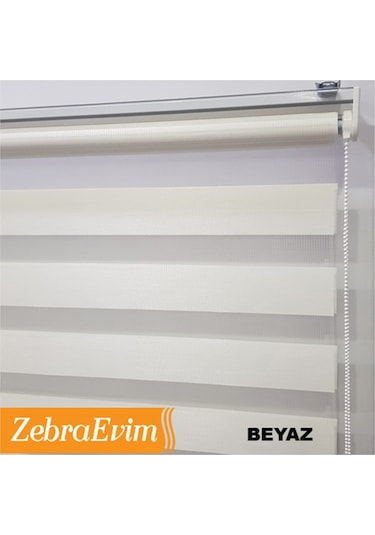 Zebraevim Bambu Beyaz-Ekru Zebra Perde Yeni Sezon