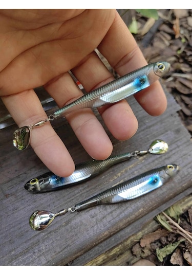 Fish Arrow Flash J Spin Elastomer Sw 10cm 4'' 102 Blue Spot Silver Silikon Balık 3 Adet