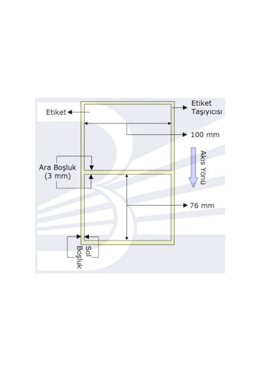 Etiket Termal 100mmx76mm (kolon 1li) , Toplam 570 Ad