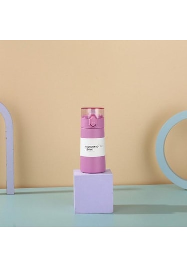 Gri 150/250 Ml Yalıtımlı Bardak Sızdırmaz Tek Tuşla Açılan Silikon Meme Taşınabilir Uzun Ömürlü Yalıtım Paslanmaz Çelik Termal Kupa 150ml