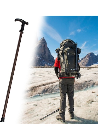 Dolıty Yaşlılar İçin Yürüyüş Bastonu Ergonomik Saplı Kahverengi Ve Siyah Çok Renkli