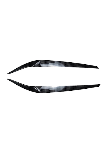 Araba Karbon Fiber Görünüm Far Kaş Göz Kirpikleri Bmw 5 Serisi G30 G31 G38 F90 M5 540ı 525i 530i 1721 Parlak Siyah