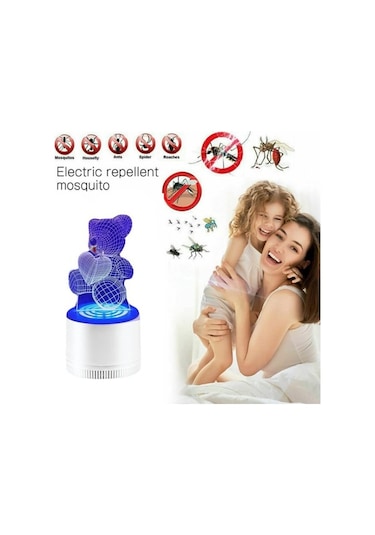 Fortunelane 3d Ayı Desenli Elektrikli Emici Tip Kovucu Işık, Akrilik Pp Malzeme, 3w 1.2m Kablolu, 255g Ağırlık