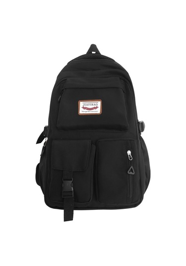 Harajuku Tarzı Kore Modası Okul Sırt Çantası - Ortaokul Ve Lise Öğrencileri İçin Şık Ve Trend Kampüs Çantası, Genç Kızlar İçin Modaya Uygun Sırt Çantası Siyah