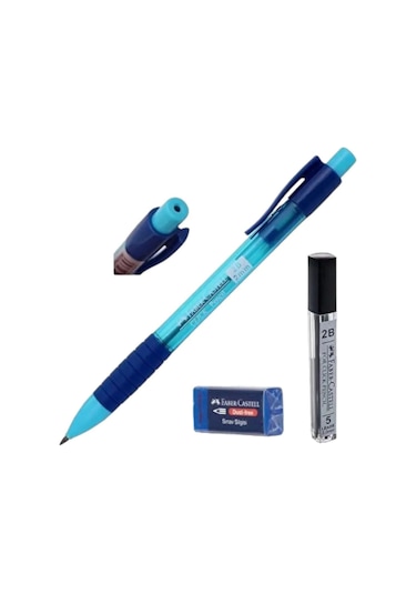 F.c 2.0 Mm Sınav Eskiz Uçlu Kalem Seti Versatil Kalem + Silgi + Uç Mavi