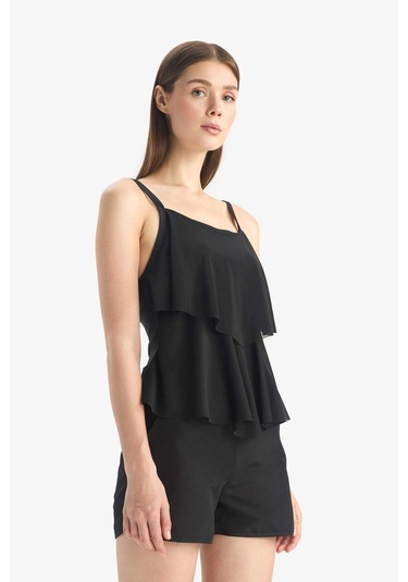 Defacto Regular Fit Tül Tankini-fall İn Love E3293ax25smbk81 Siyah