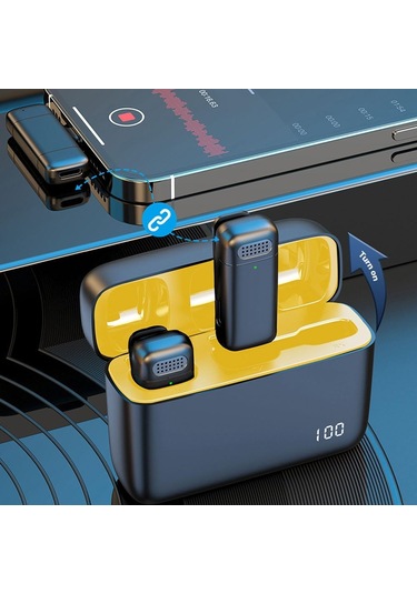 Şarj Özellikli Android İçin Profesyonel Kablosuz Yaka Mikrofonu