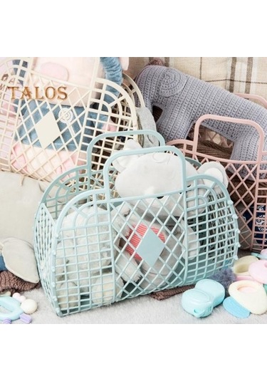 Novahub Sıcak Pembe Banyo Sepeti Seti, 2 Adet, Organizatör, Ev Gereçleri, Pratik Depolama Pembe