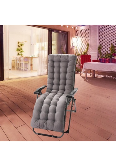 Suntek Rahat Polyester Bahçe Yatar Minderi Kalınlaşmış Mat Gri Bir