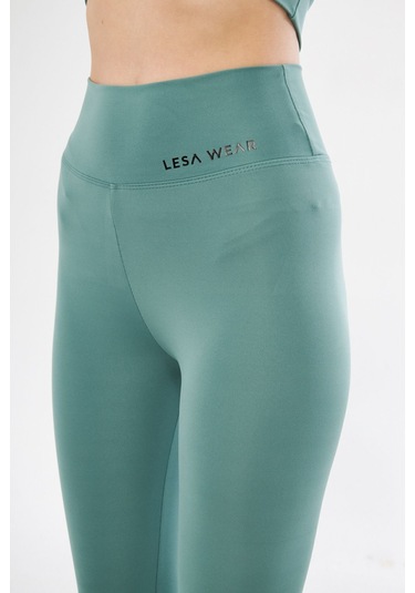 Lesa Wear Yüksek Bel Likralı Toparlayıcı Tayt Çağla Yeşili
