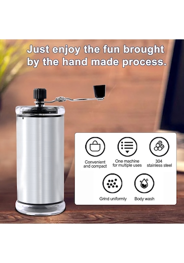 Leezsing Manuel Kahve Öğütücü El Kahve Değirmeni Kahve Çekirdeği Öğütücü Kahve Çekirdeği Değirmeni Tahıl Öğütücü Değirmen Ev Ve Açık Hava İçin Baharat Öğütücü