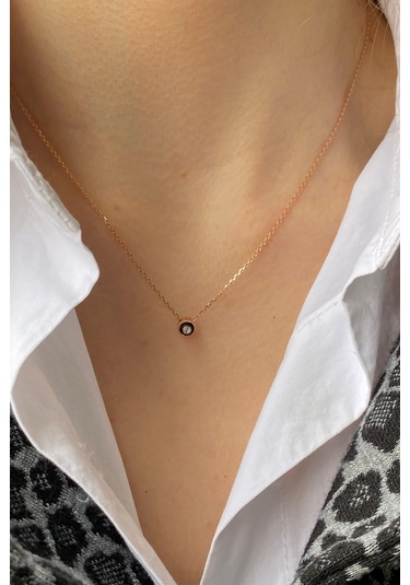 Zümrüt Sarraf 8 Ayar Altın 0.03 Ct Tek Yuvarlak Elmas Kolye