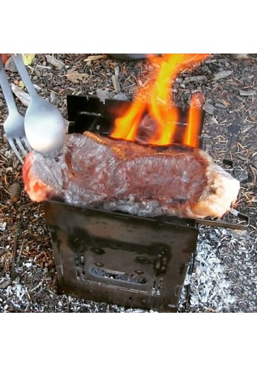 Portatif Kamp Ocağı. Kamp Sobası Ve Portatif Ocak Roket Ocak Siyah