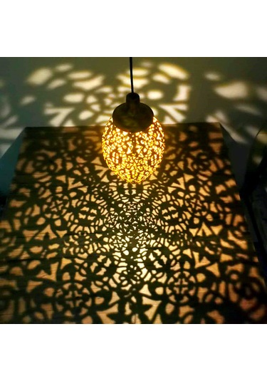 Yaozixa Güneş Energili Demir Kırmızı Çınar Şekilli Akıllı Sensorli Bahçe Projeksiyon Lambası - Otomatik Şarjlı 6-8 Saat Aydınlatma