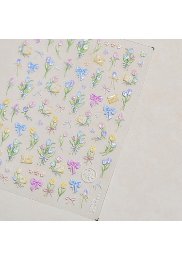 Flybuy Bahar Pembe Zambak Çiçekli Mumluk Kalp 5d Nail Art To4871