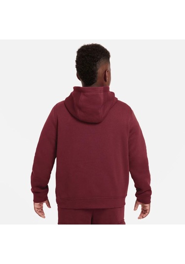 Nike DA5114 - 638 Sportswear Hoodie Club Çocuk Bordo Sweatshirt