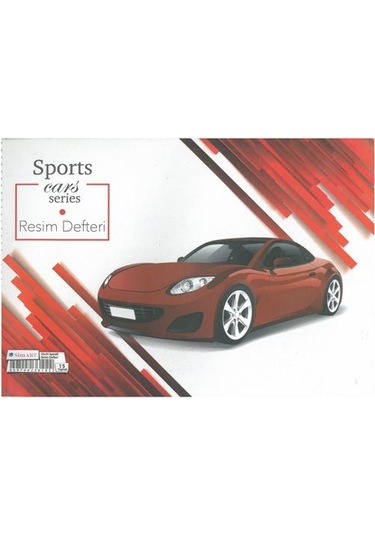 Sim 25x35 Spiralli Karton Kapak 15 Yaprak Resim Defteri Araba