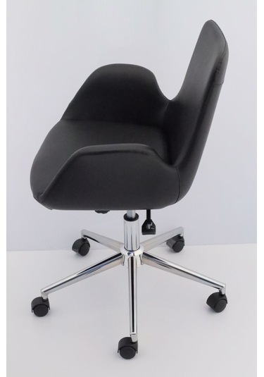 Hava Siyah Deri Ofis Çalışma Koltuğu