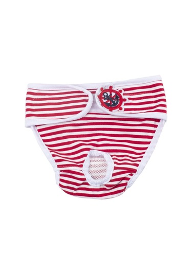 Pet Fizyolojik Pantolon Dişi Köpek Fizyolojik Dönem Hijyen Pantolon, Boyut: Xxl Kırmızı Beyaz Çizgili