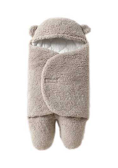 Moveevo Bebek Sonbahar Ve Kış Kalınlaştırılmış Kuzu Polar Battaniye Bölünmüş Bacak Uyku Tulumu Gri Kalınlaştırılmış Beden S Gri