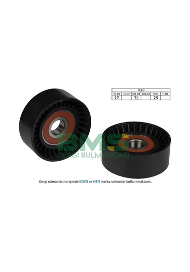 BMS 145 Alternatör Gergi Rulmanı Crafter 2.5 TDI 06 BJK -Bjm Kanalsız 75Mm
