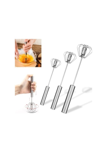 Yasammerkezi No.5 Tarzı Yarı Otomatik Yumurta Çırpıcı Manuel Döner Yumurta Çırpma Paslanmaz Çelik El Yu Ahşap