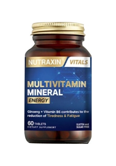 Nutraxin Multivitamin Mineral Energy Complex 60 Tbl - Magnezyum, Taurin, Kolin, Panax Ginseng, Q10