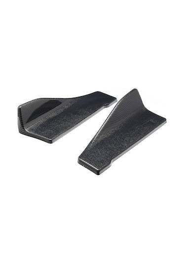 Jeemson 2 Adet Universal Araba Tampon Spoilerı - Karbon Fiber Gösterişli Siyah Arka Dudak Akışkanlığı Ayırıcı - 6035 Modeli