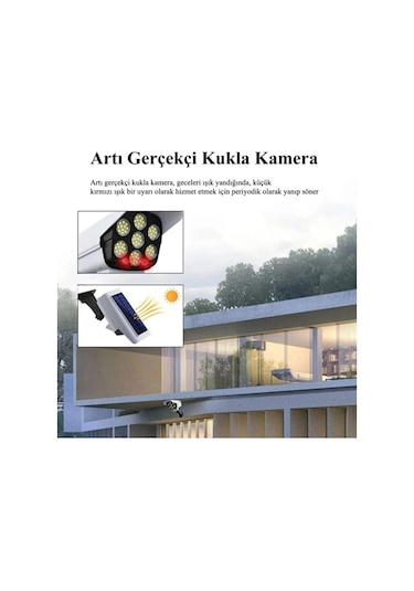 Sahte Güvenlik Kamerası Görünümlü Güneş Led Kumandalı Solar 3 Mod