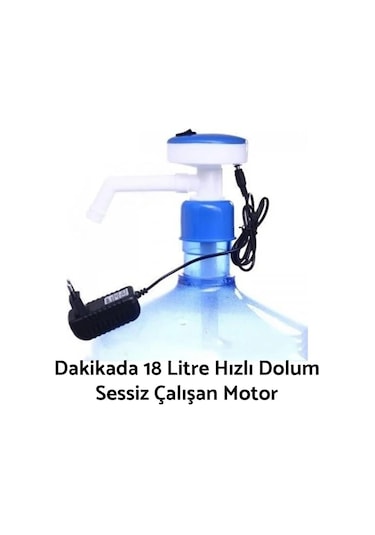 Barley Elektrikli Damacana Su Pompası Adaptörlü 1 Dakikada 18 Litre Su Beyaz - Mavi